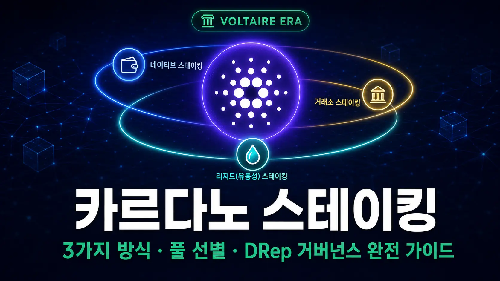 ADA 카르다노 스테이킹 완전 가이드 — 3가지 방식 풀 선별 DRep 거버넌스 썸네일