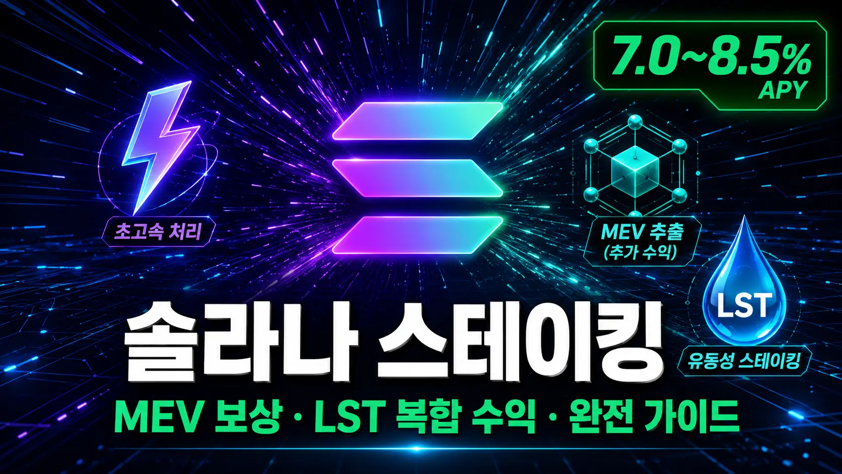 솔라나 SOL 스테이킹 완전 가이드 — MEV 보상 LST 복합 수익 썸네일